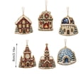thumbnail image 5 of Hovilon 6PCS Christmas Wooden Ornaments DIY Pearl Kit, 6 Festive Designs Wood Pendant Style Holiday Tree Decor, DIY Painting of Diamond Craft Set for Home Decoration and Handmade Gift, 5 of 7