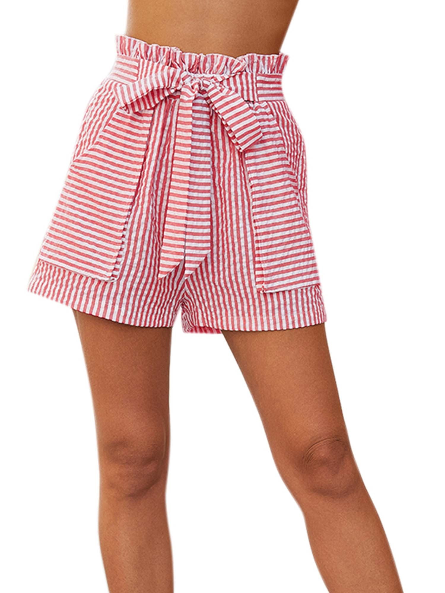 Women Shorts Lace Up High Waist Summer 