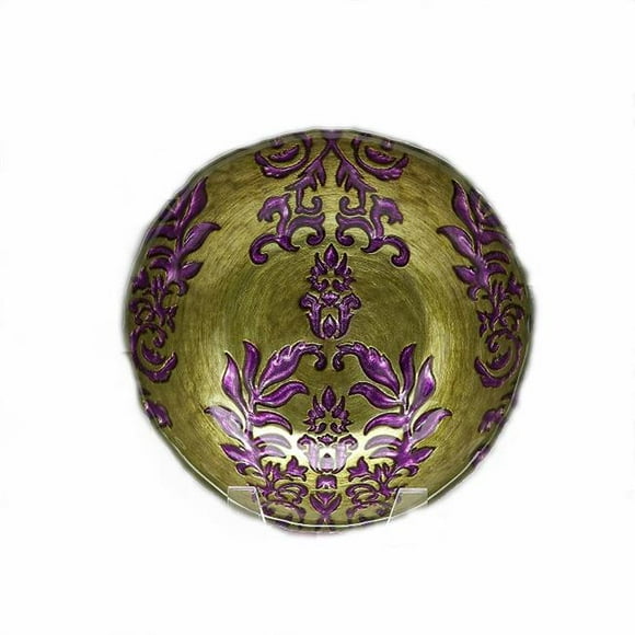 Damask Bol Vert Violet 7.5 Po - Ensemble de 4