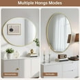thumbnail image 2 of Lumora 20"x28" Oval Bathroom Mirror Wall-Mounted, Gold, 2 of 5