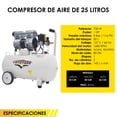 thumbnail image 4 of Compresor de Aire Electrico GUTSTARK 1HP Portatil 50 L 2 pistones 116 Psi 127v 750w, 4 of 7
