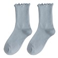 thumbnail image 3 of CSChome Shirring Edge Socks Women Mid-tube Shirring Edge Japanese Style Solid Color High Elasticity Slip Thin Soft Breathable, 3 of 6