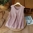 thumbnail image 2 of Bovemsi Women's Tanks & Camis Cotton And Linen Embroidery Solid Color Suspender Vest Camisoles for Under Clothes, 2 of 8