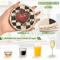 thumbnail image 3 of Haosy Set of 6 Drink Woven Coaster with Holder Heat Resistant Non-Slip Bar Coasters 4 Inches Valentines Heart Rose Checkerboard, 3 of 7