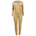 thumbnail image 6 of Fangasis Ladies Tracksuit Set Solid Color 2 Piece Outfits Hooded Sweatsuits Women Casual Hoodies And Sweatpants Comfy Fitness Champagne XL, 6 of 9
