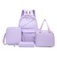 thumbnail image 2 of 4-Piece Backpack,Junior High School and High School Large Capacity Backpack Fashionable Solid Color Bag,Teenagers Back to School Backpack, 2 of 5