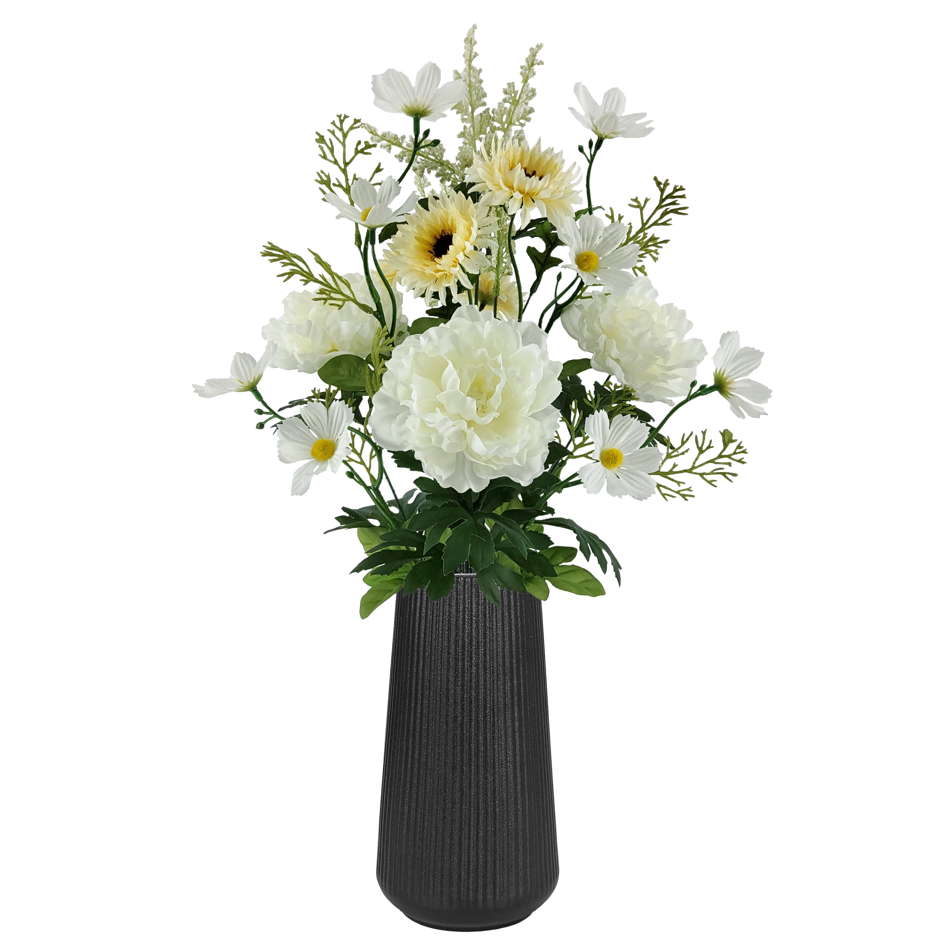 Mainstays 21''H Indoor Artificial Peony Mixed Bouquet, Yellow Color.