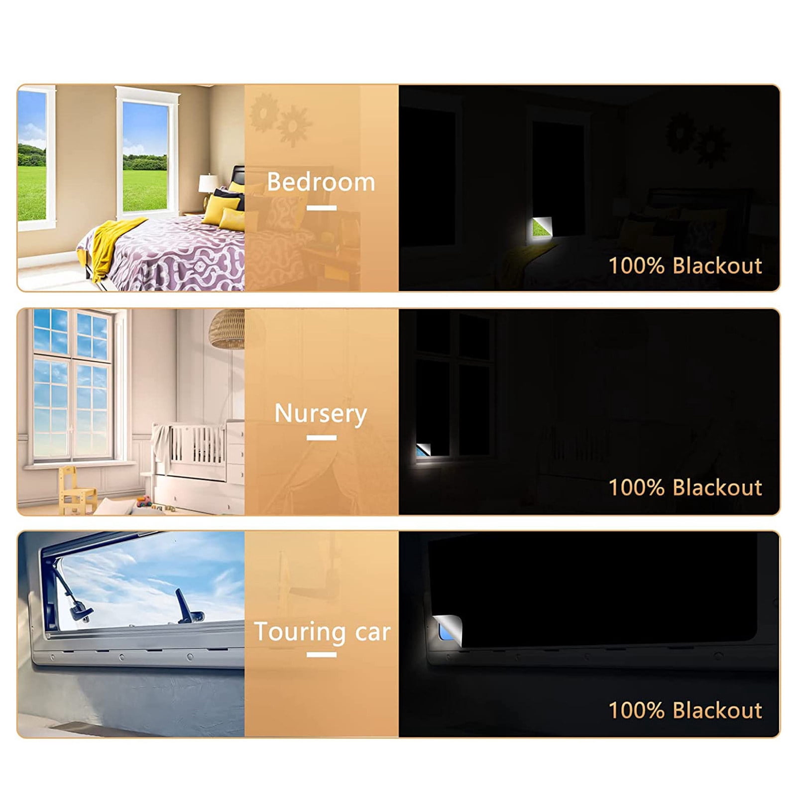 Homerr Travel Blackout Curtain No Drill Blackout Curtain Blackout Curtain Travel Window Blind Shade Portable Removable No Drill Light UV Block