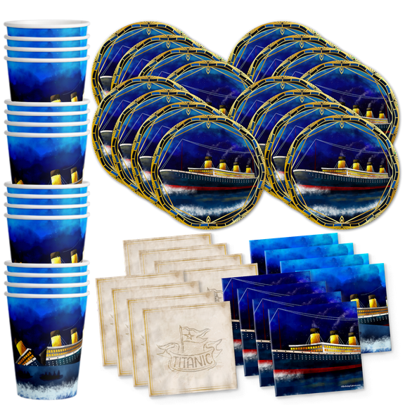 Titanic Birthday Party Supplies Set Plates Napkins Cups Tableware Kit for 16