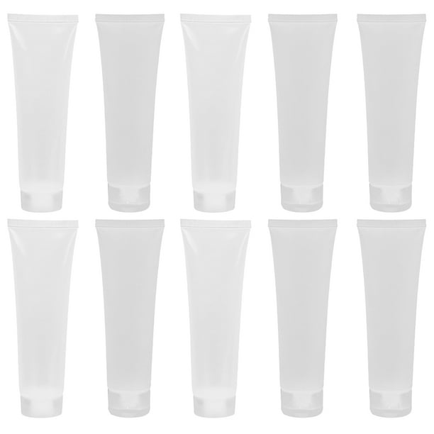 10 botellas de viaje rellenables, a prueba de fugas, de plástico, transparentes, con tapa transparente (color transparente).
