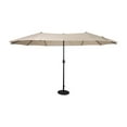 thumbnail image 5 of Emma + Oliver 15 FT Weather and Water-Resistant Triple Head Patio Umbrella with Easy Lift Crank Function in Tan, 5 of 8