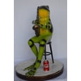 thumbnail image 3 of Nifao Green frog playing saxophone bronze statue – Home Decor Sculpture, 23"L x 15"W x 30"H, 3 of 8
