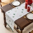 thumbnail image 2 of Chemin de Table de Noël Rétro Arbre de Noël Chemin de Table Décoration de Table à Manger Festive Tissu pour Dîner de Vacances Réunion de Famille, 2 of 7