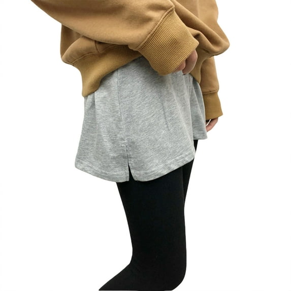 KOMOO Women Hoodie Bottoming Skirt High Waist Fake Lower Sweep Skirt Side Spilt Hem Casual Skirt