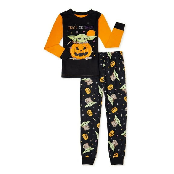 Star Wars Yoda 2PC Halloween Long Sleeve Tight Fit Cotton Pajama Set Boy Size 8