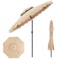thumbnail image 1 of Gymax 9 FT Patio Umbrella w/Push Button Tilt & Crank 2-Tier Vented Top 8 Metal Ribs Beige, 1 of 10