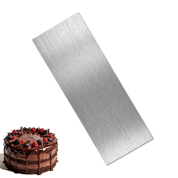 1 Pc 8.6 Inch Stainless Steel Cake Scraper,Cake Metal Scraper for Baking,Sided Patterned Edge Smoother Scraper,Frosting Cake Modeling Scraper,Smoother Leveler Scraper for Cream Cake