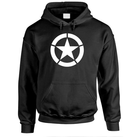 Star Fleece Hoodie - BROKEN STAR - jeep army fighting america - Fleece PULLOVER Hoodie