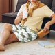 thumbnail image 5 of Balery Cute Turtle Pantalones cortos de pijama de punto de algodón para hombre con cinturilla y bolsillos-X-Large, 5 of 6
