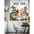 thumbnail image 4 of Sunflower Gnomes Sheer Curtains for Living Room Bedroom Yellow Summer Botanical Striped Bee Sheer Curtains 72 Inch Long 2 Panels Set Light Filtering Curtain Window Treatments Drapes for Dining Room, 4 of 6