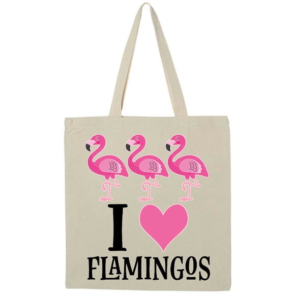 Inktastic I Love Flamingos Pink Bird Tote Bag