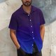 thumbnail image 2 of Mens Casual Manga Corta Botón Abajo Camisas Turndown Cuello Blusa de Impresión, Poliéster Ligero Top de la Moda para el Verano Al Aire Libre Y el Uso Diario, 2 of 6
