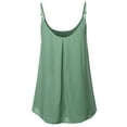 thumbnail image 3 of A2Y Women's Relaxed Fit Wool Dobby Woven Double Layer Spaghetti Cami Pleated Top Light Green M, 3 of 6