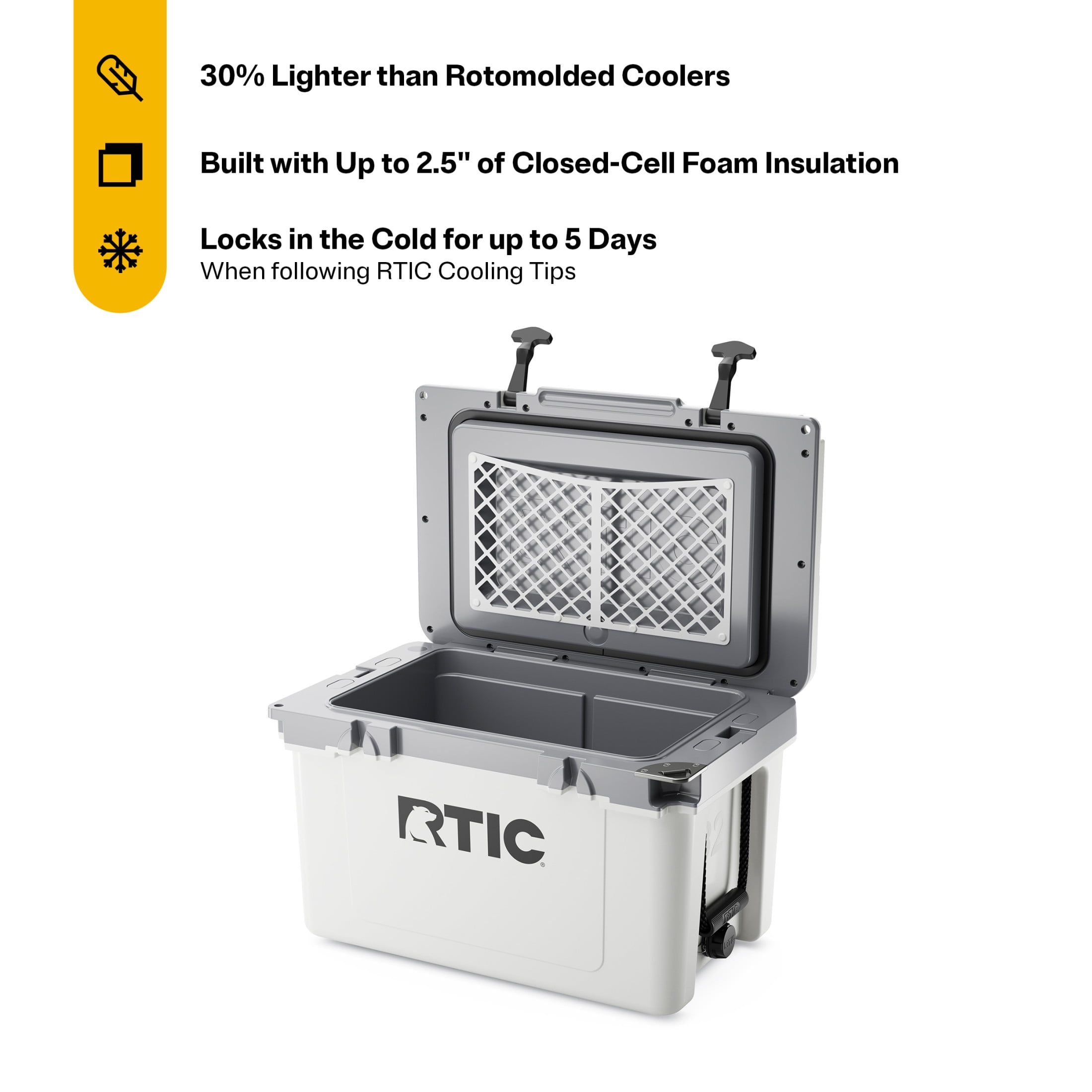 RTIC 32 QT Ultra-Light Hard-Sided Ice Chest Cooler, Fits 48 Cans, Mardi Gras