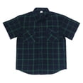 thumbnail image 5 of WREESH Men's Oversized Summer Button Down Shirts Fashion Short Sleeve Plaid Top Trendy Style Green, 5 of 7