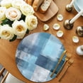 thumbnail image 2 of Teal Blue Round 13 Inch Placemats Set of 2, Modern Oil Painting Abstract Ombre Geometric HeatResistant Non Slip Place Mats for Dining Table, Wipeable Braided Kitchen Table Mats for Housewarming, 2 of 9