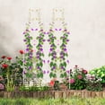 thumbnail image 2 of Costway 2 Pack Rustproof Metal Garden Trellis 71" x 20" Wire Lattice Panel for Patio White, 2 of 8