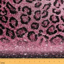 Homewish Pink Cheetah Print 01 for Adult, Glitter Dreamy Diamond Room Decor Fabric by the Yard, Romantic Anniversary Sewing Fabric, Microfiber Bedroom Decor