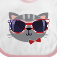 thumbnail image 4 of Inktastic 4th of July Girl Patriotic Cat Boys or Girls Baby Bib, 4 of 4