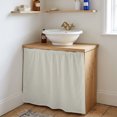 thumbnail image 4 of Cream Solid Color Cabinet Curtains 35"W x 35"L, Aesthetics Contemporary Luxury Sink Skirt for Bathroom Vanity Kitchen Self Adhesive, Dust-Proof Privacy Curtain for Shelves Closet Laundry Room Pantry, 4 of 9