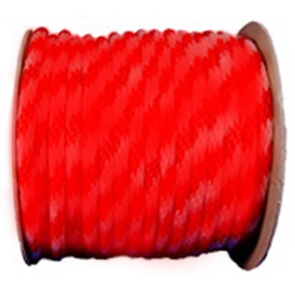 Wellington Cordage P7240S0200RFR 0.63 in. x 200 ft. Red Solid Braid Polypropylene Rope