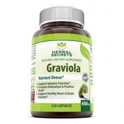 Herbal Secrets Graviola 650 Mg 120 Capsules