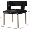 thumbnail image 5 of Meridian Furniture Caleb Black Velvet Dining Chair (Set of 2), 5 of 5