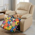 thumbnail image 3 of ZIATUBLES Black Cat Floral Print Recliner Chair Cover, Anti-Slip Reclining Sofa Seat Cushion Slipcover, Washable Pet Friendly Furniture Protector, 38.58 x 24.40 Inches Living Room Decor, 3 of 8