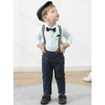 thumbnail image 6 of WESIDOM Toddler Infant Boy Suits Formal Outfit Romper Hat Pants Bowtie Set 3-24M 4pcs Cotton Fabric, 6 of 8