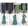 thumbnail image 6 of PRETTYGARDEN Women's Fall Dresses Long Sleeve Flowy Casual Floral Maxi Dress Crew Neck Smocked Tiered Long Dress, 6 of 7