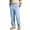 Light Blue, variant on Uwinwear Mens Linen Beach Pants Casual Summer Stylish Straight Leg Trousers Lightweight Loose Fit Travel Pants With Pockets,Khaki,S