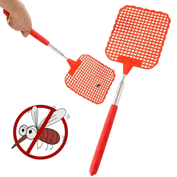 Telescopic Fly Swatter,Fly Swatter Heavy Duty,Extendable Fly Swatter Heavy Duty, Stainless Steel Long Handle Fly Swatter,Retractable Manual Plastic Fly Swatter For Indoor Outdoor Kitchen Camping Use