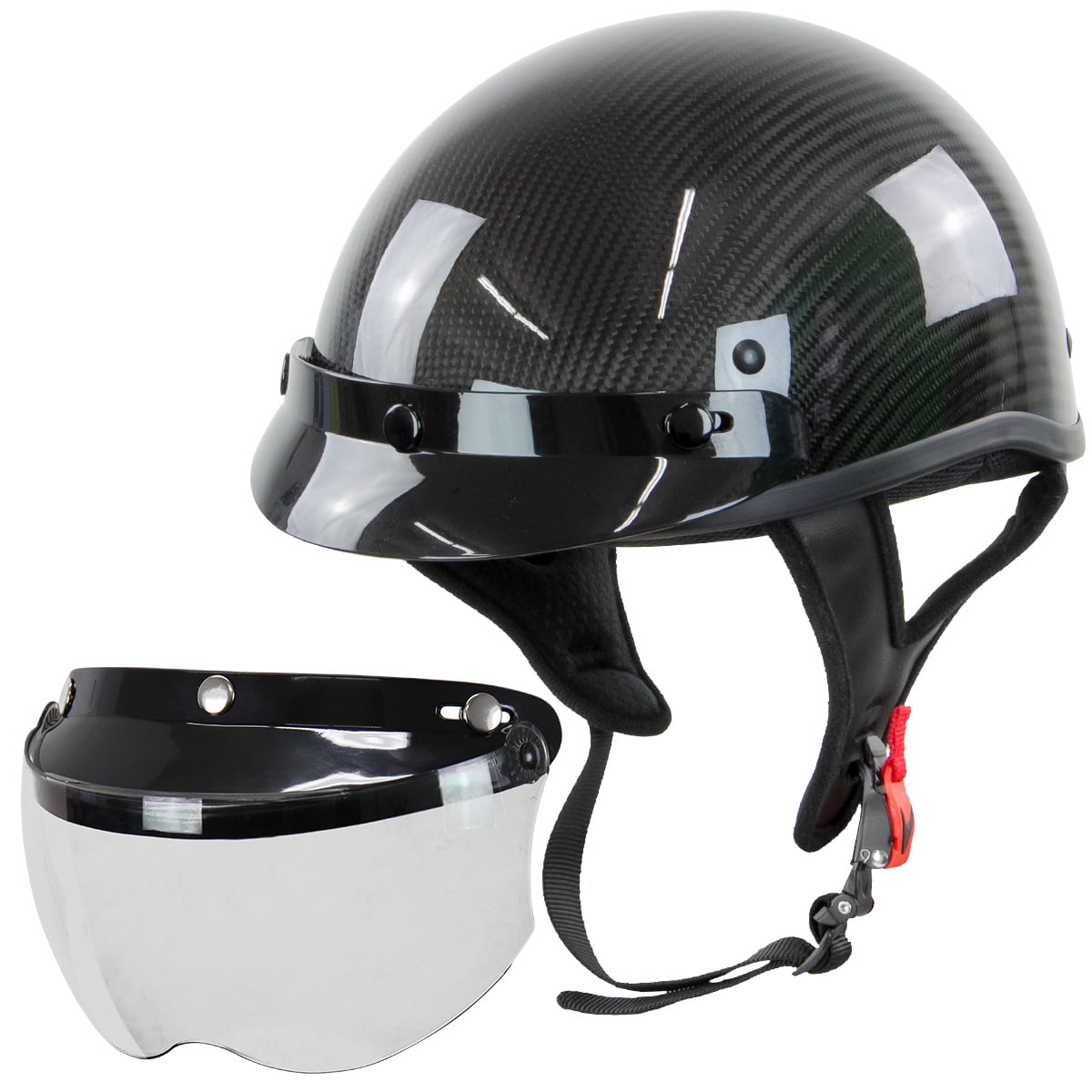 Outlaw T71-Carbon Glossy Carbon-Fiber Ultra-Light Motorcycle Helmet With Clear - Walmart.com