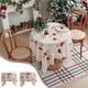 thumbnail image 1 of Mantel Navideño Rojo Bordado para Decoración Del Hogar, Tela Beige, 140X100Cm | Cubre Mesas Auxiliares y de Comedor |, 1 of 6