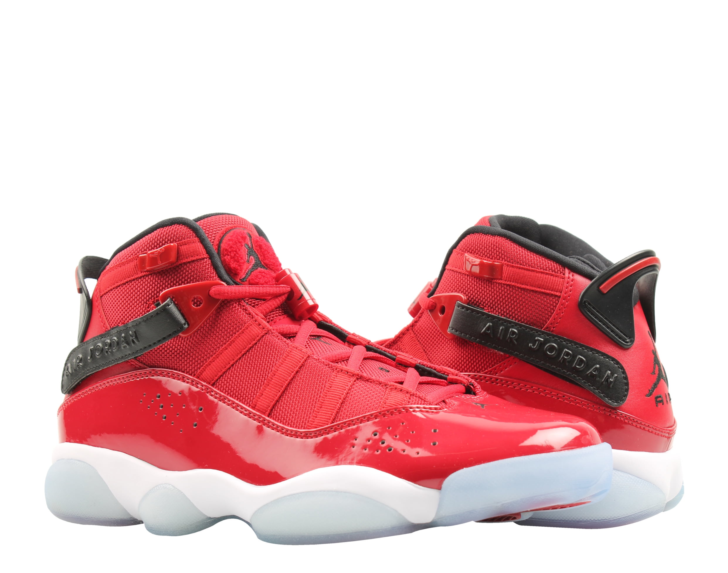 jordan 6 rings black white gym red