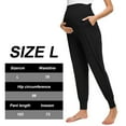 thumbnail image 2 of Women's Maternity Pants Stretchy Lounge Workout Pants Casual Loose Comfy Pregnancy Joggers with Pockets-black, 2 of 5