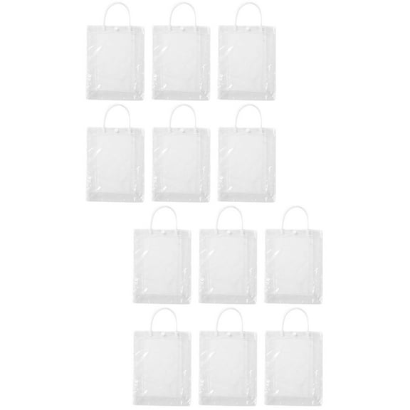 FRCOLOR 12 pcs  Blank PVC Tote Bags Clear Handbag Parent-child DIY Painting Tote Bags