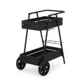 thumbnail image 2 of Evans Metal Outdoor 2 Tiered Bar Cart, Matte Black, 2 of 7