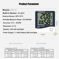 thumbnail image 4 of Digital Hygrometer Thermometer Indoor Outdoor Temperature Monitor Humidity Gauge Backlit LCD Weather Station Alarm Clock with Calendar Hourly Reminder and Max Min Memory HTC-2, 4 of 7