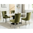 thumbnail image 3 of Velvet Dining Chairs, 2, Olive, Stainless Steel Legs With , Handmade Trim, Sw1701ol Upholstered Chair, Chromed Legs, Solid Wood Construction, Comfortable Foam Cushion, Nailhead 2, 3 of 7